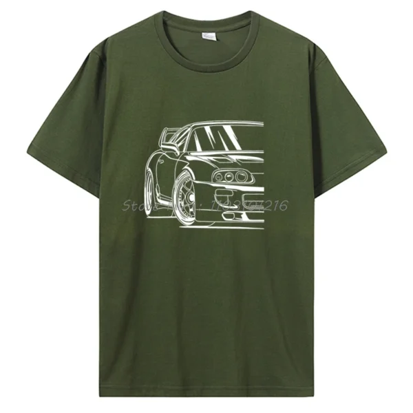 Oversized T-shirt Men Cotton T Shirt Race Car 2JZ JDM Tshirt Men's Clothing Oversized Unisex Tops Streetwear Tees - Image 5