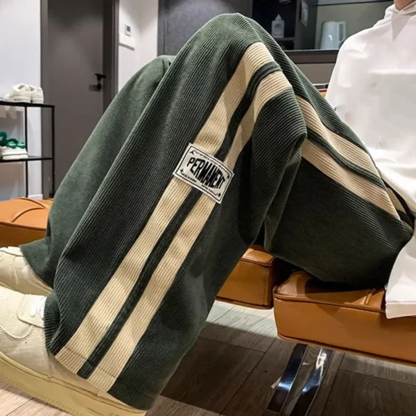 2023 Side Striped Corduroy Baggy Pants Men Streetwear Korean Fashion Casual Hip Hop Vintage Cargo Pants Loose Trousers Joggers - Image 6