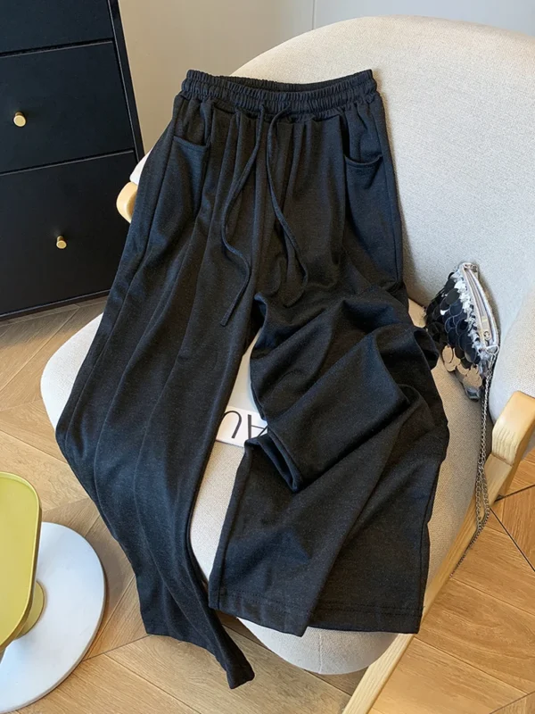 Wide Leg Pants Women Autumn Glutinous Rice Pants Loose Lazy Casual High Waist Trousers Korean Streetwear Straight Pants - Image 3