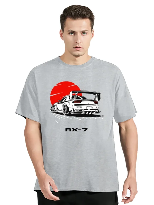 Initial DDrift Racing Rx-7 T-Shirt Takumi Fujiwara Rx 7 Jdm Cotton Tshirt Summer Men Clothing Streetwear Tops Oversized T Shirt - Image 4