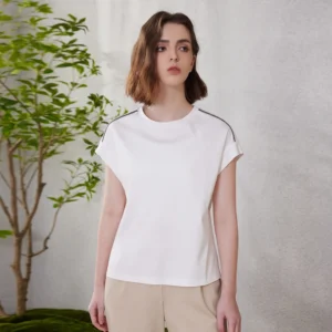 K2055W High quality Womens Clothing Long-staple cotton t shirts Ladies summer Tencel clothes
