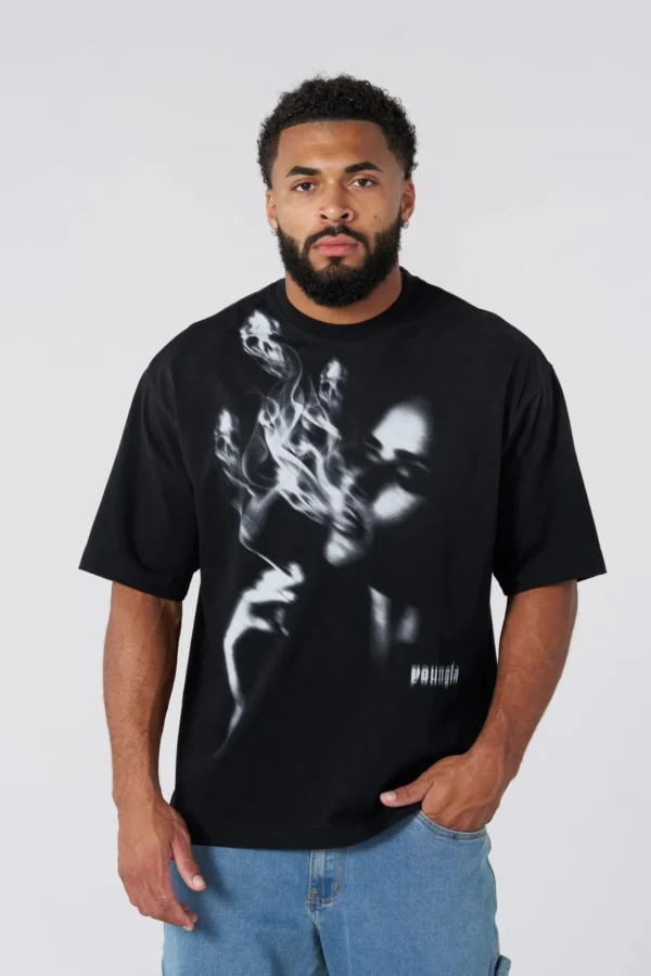 Summer new men's oversized T-shirt American fashion trend printed short-sleeved sports breathable fitness T-shirt