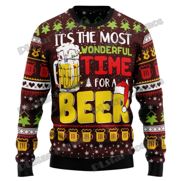 PLstar Cosmos Christmas Jingle Beer 3D Printed Men's Ugly Christmas Sweater Winter Unisex Casual Warm Knitwear Pullover MY22 - Image 5