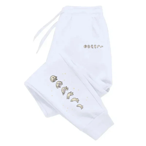 Playing Cats Cute Print Casual Versatile Women Pant Fashion Trendy Cartoon Trousers With Drawstring Pockets Sweatpants Female - Image 3