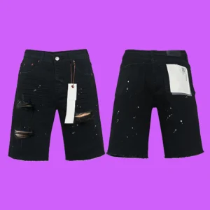 Fashion Purple roca jeans Men woman Brand vintage burr edges washed denim shorts for men Repair Low Raise Skinny Denim pants