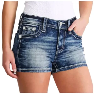 Women'S Casual Denim Shorts High Rise Distressed Rolled Hem Jeans Shorts With Pocket Summer Women Shorts Athletic Sexy
