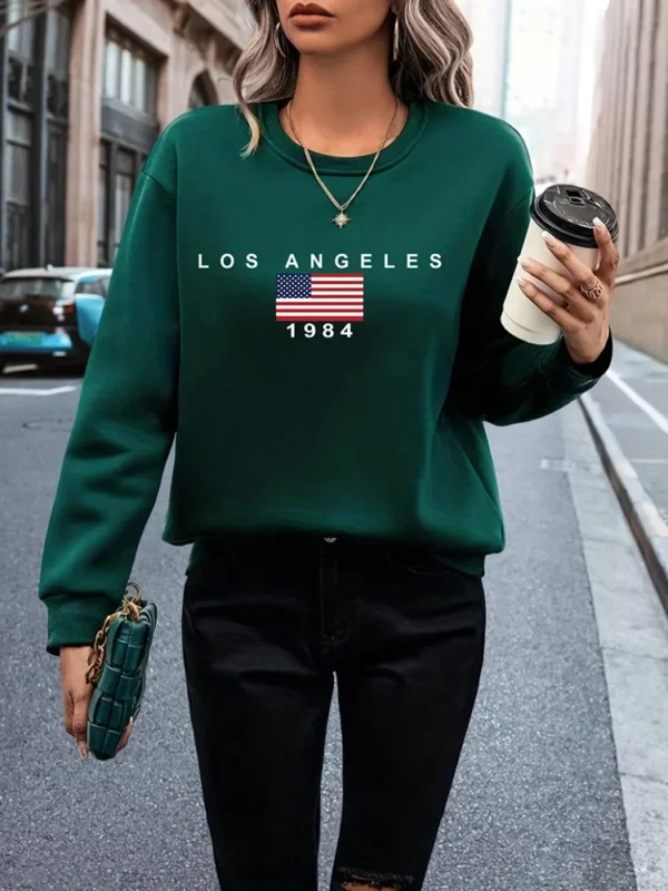 Round Neck Loose Casual Fashion Sweater Coat Versatile Hooded Sweatshirt Long Sleeves Plus Size Sweat-shirt Female Winter Kawaii
