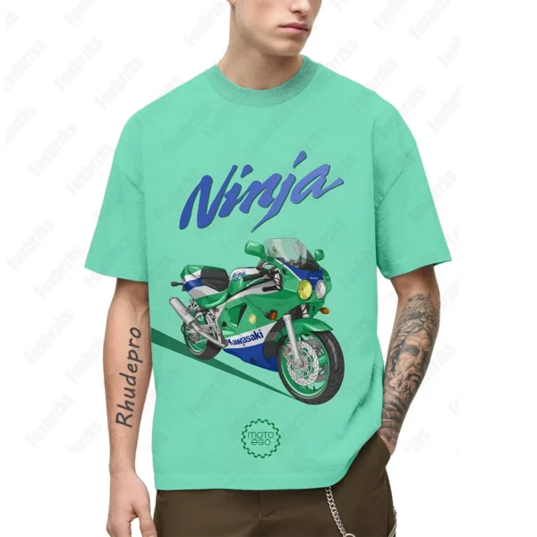 2024 New Versatile Kawasakis Motorcycle Short-sleeved T-shirt Pure Casual Cycling Clothing Summer Racing Half-sleeve - Image 6