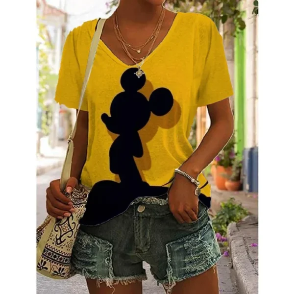 2024 Disney Mickey Mouse Minnie Mouse Women's T-shirts 3D Print Short Sleeve Summer T-Shirt for Women Tops Tees Female Clothing - Image 2