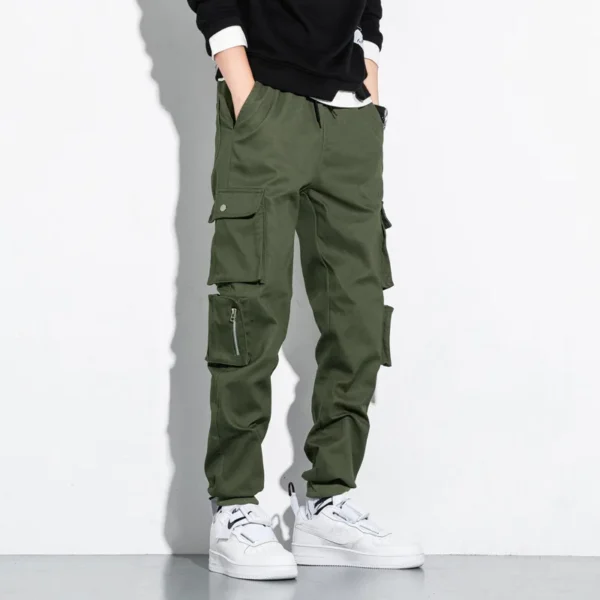 Hip Hop Men's Cotton Cargo Pants Plus Size Sports Drawstring Casual Harem Sweatpants Fashion Men's Streetwear Jogging Trousers - Image 2