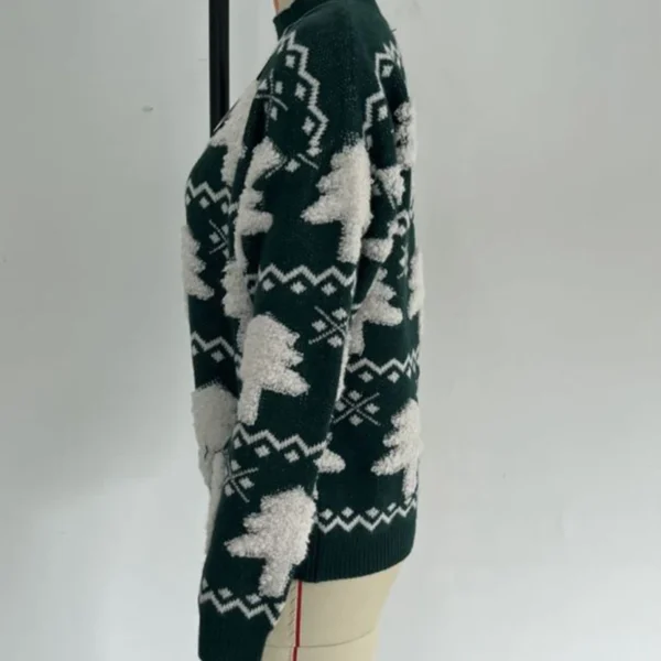 Winter 2024 Women Knitted Sweater 3D Santa Tree Print Warm Thick Jumpers Christmas Sweaters Long Sleeve Pullover Tops Xmas Look - Image 6