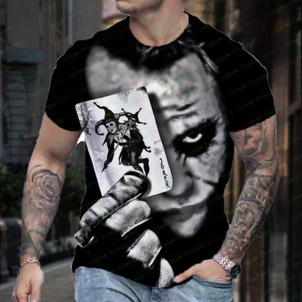 Joker 3D Print T-shirt For Men Summer Streetwear Fashion Round Neck Short Sleeve Oversized Women's Men's Casual Sports Clothing - Image 4