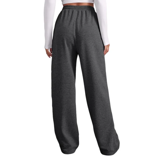 Women’s Wide Leg Pants Fleece Lined Sweatpants Travel Basic Bottom Workout High Waisted All-Match Fitness Joggers Straight Pants - Image 5
