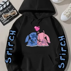 Lilo & Stitch Y2k Clothes Hoodie Woman Clothing Hoodies Stitch Disney Long Sleeve Sweatshirts Hooded Shirt Women's Sweat-shirt