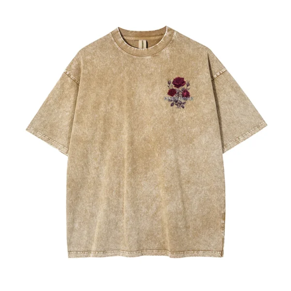 Red Roses Wrapped In Ribbons Printing Clothes Men Cotton Breathable Tee Clothes Oversized Casual Loose T-Shirts Short Sleeve - Image 2