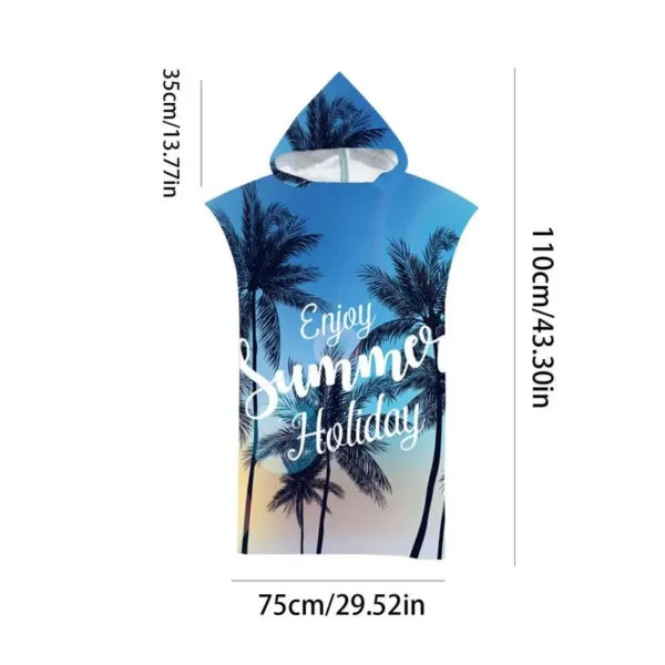 Fashion Surf Poncho Men Microfiber Surf Poncho Changing Robe With Hood Unisex Outdoor Swim Towel Warmer For Surfing And Diving - Image 6