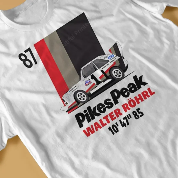 Gran Turismo Racing Game Mens T-Shirt Walter Rohrl Pikes peak 87 Funny Printing T-ShirtsO-Neck Breathable Tee Cotton Fun Tees - Image 3
