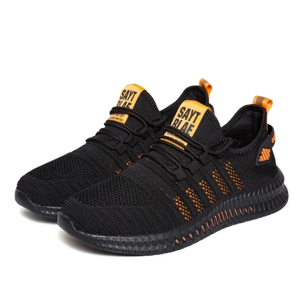 Men's sneakers lace-up flying woven through casual shoes vulcanized lightweight flat comfortable running shoes plus size 48 - Image 6
