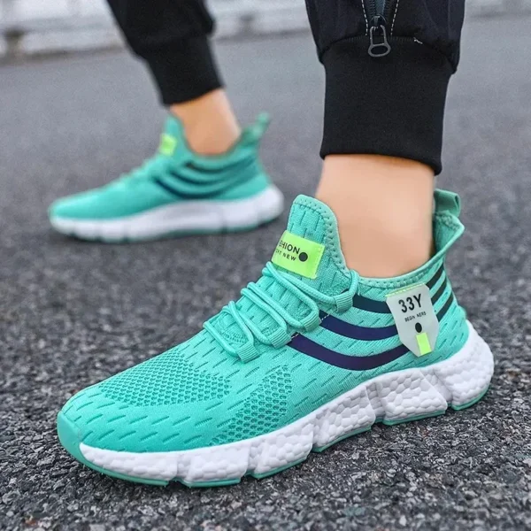 New Men Casual Sport Shoes Breathable Lightweight Sneakers Outdoor Mesh Black Running Shoes Athletic Jogging Tenis Walking Shoes - Image 2