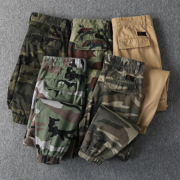 Men's Tactical Camo Trousers Autumn Multi-Pockets Cargo Pants Cotton Outdoor Hiking Pants Fashion Street Casual Pants - Image 2