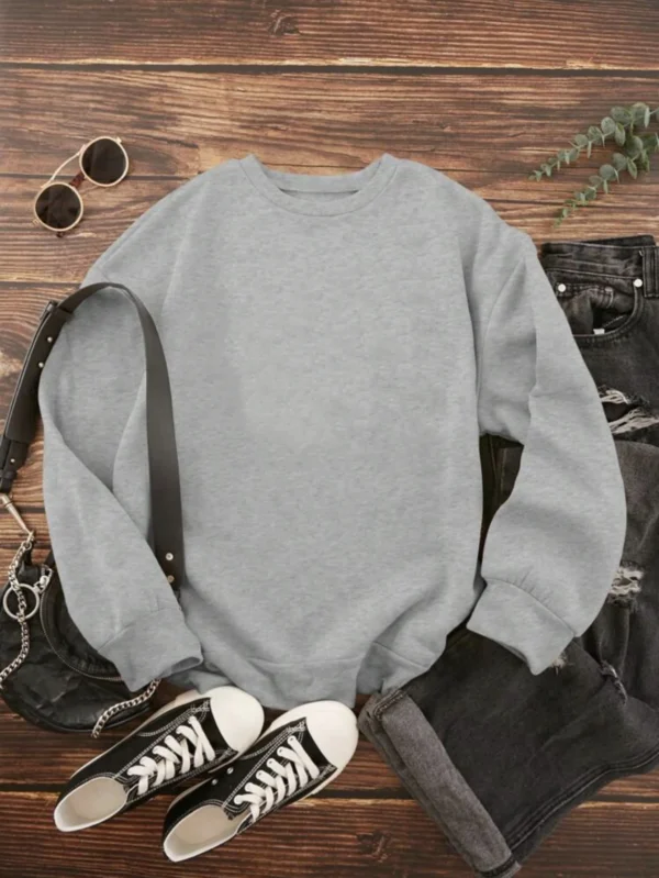 Tops Plus Size Women's Sweat-shirt Round Neck Loose Oversized Outerwear Clothes for Chubby Big Size Sweatshirts With Print Large - Image 4