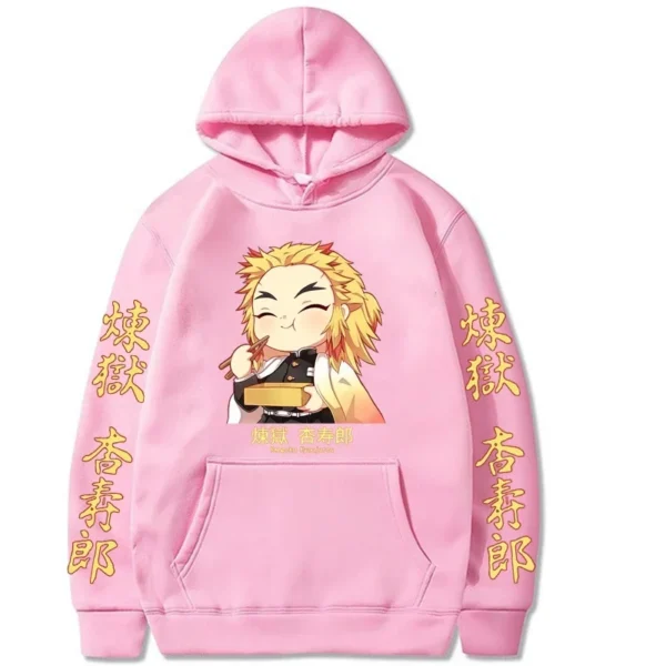 Japan Anime Demon Slayer Kawaii Rengoku Kyoujurou Graphic Print Men Women Autumn Winter Harajuku Sweatshirt Plus Size Hoodie - Image 6