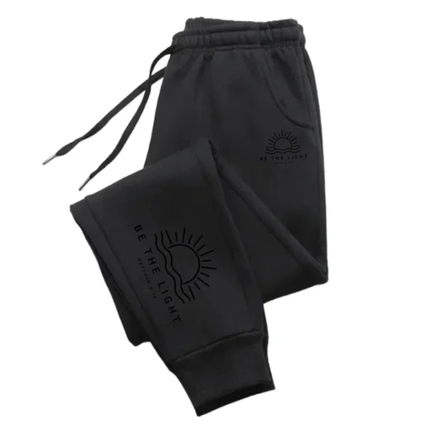 Be The Light Black Printing Women'S Casual Basic Drawstring Pants Versatile Pocket Fashion Sweatpants Trendy Street Pant Female - Image 3