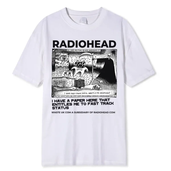 Radiohead T-Shirt Men Women Plus Size O-Neck Streetwear Harajuku Vintage Loose Daily Casual Oversized Unisex Tees - Image 2