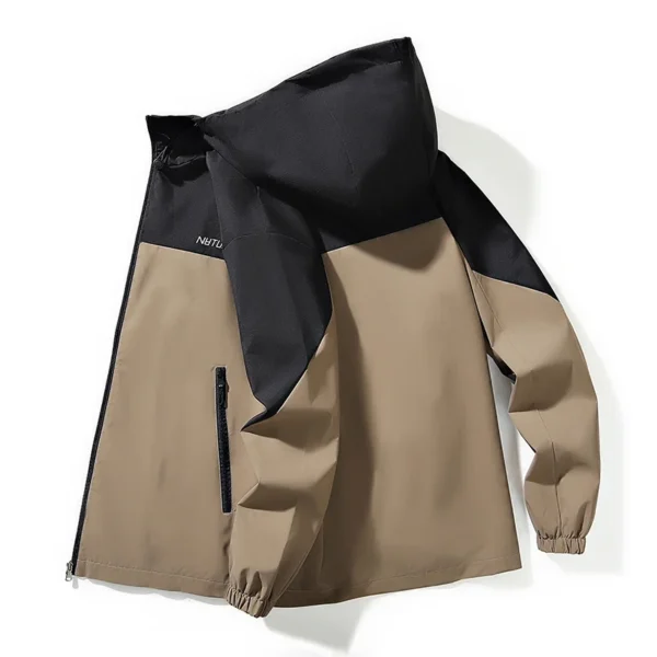 Men's Hooded Jacket New Spring Autumn Casual And Comfortable Windbreaker Outerwear Patchwork Color Outdoor Sports Windproof Coat - Image 4