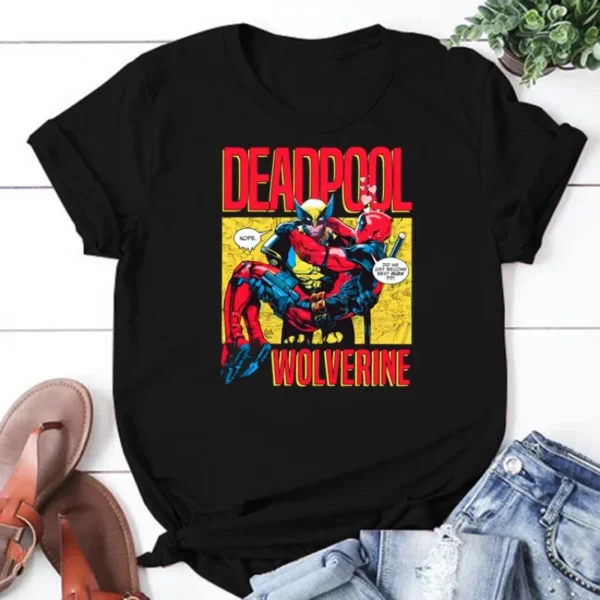 Cartoon Dead-pool Women Funny Graphic Black T Shirt Summer Girl Harajuku 90s Clothes Female Y2K Tops Tee Short Sleeve Clothing - Image 5
