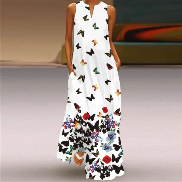 Summer Maxi Boho Dress Women's Elegant Robe Party Sleeveless Casual Sundress Vintage Y2k Vestidos Para Mujer S-5XL Maxi Elegant - Image 4