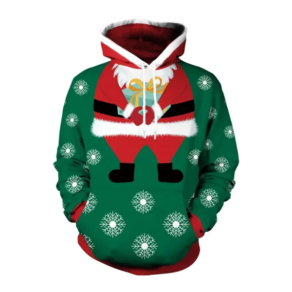 Merry Christmas Graphic Hoodie Fashion Santa Claus Snowflake 3D Printed Hoodies For Men Clothes Casual Winter Pullovers Hoody - Image 2