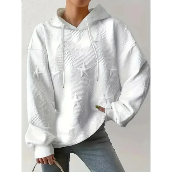 Women's Casual Plus Size 1XL-5XL Long Sleeve Hoodie Ladies Fashion Solid Color Loose Drawstring Hoodie Sweatshirt - Image 2