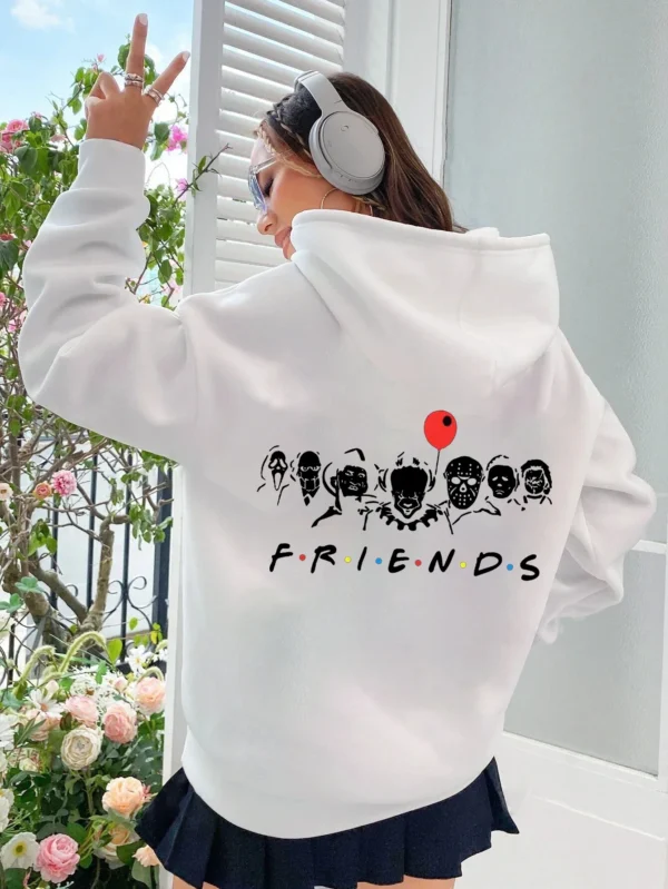 Friends Hoodies Best Stephen King Horror Characters Graphic Sweatshirts Cartoon Fashion Tops Halloween Y2K Women's Clothes - Image 2