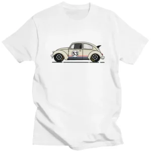 Custom Kawaii Classic Racing Car Herbie T Shirts Men Short Sleeve T-shirts Printed Tee Soft Cotton Oversized Tshirt Merchandise