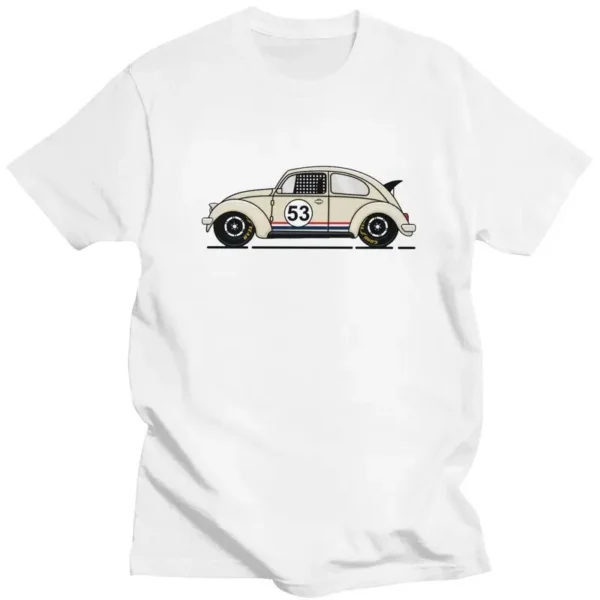Custom Kawaii Classic Racing Car Herbie T Shirts Men Short Sleeve T-shirts Printed Tee Soft Cotton Oversized Tshirt Merchandise