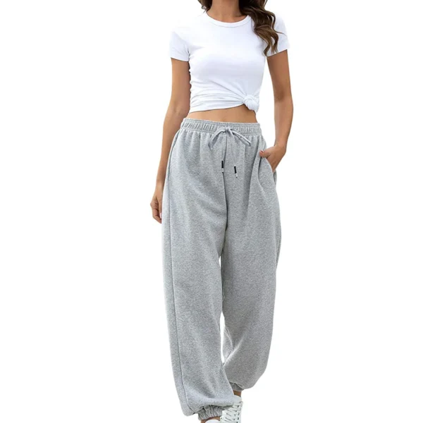 Women s Cinch Bottom Sweatpants Elastic High Waist Drawstring Joggers Sweat Pants Teen Girls Athletic Workout Trousers - Image 4