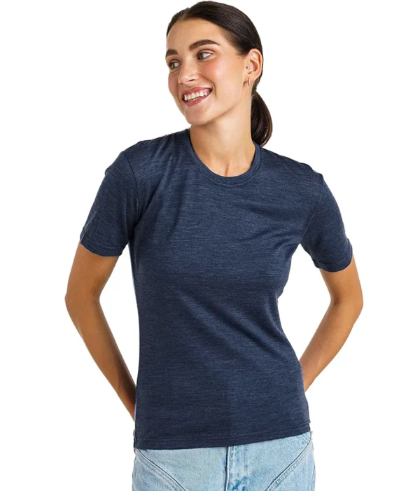 Women's 100% Merino Wool T Shirt Merino Short Sleeve Slim Fit Base Layer Tee Hiking Yoga Running Breathable Wicking Quick Drying - Image 3