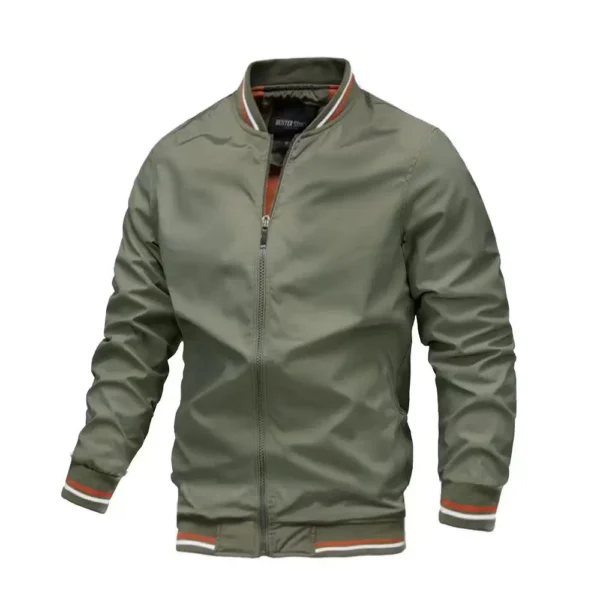 2024 New Autumn and Winter Men's Stand Collar Casual Zipper Jacket Outdoor Sports Coat Windbreaker Jacket for Men Waterproof - Image 4