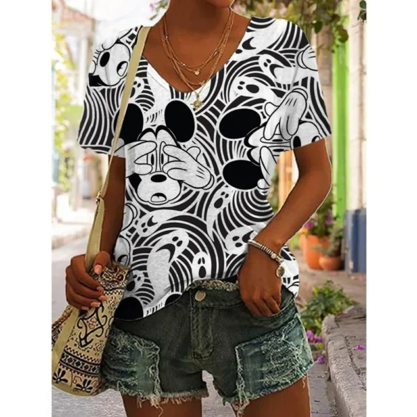 Fashion Women's T-shirt Mickey Mouse Print Female Short Sleeve Clothes Harajuku Tee Ladies T Shirt Oversized Top Tshirts Women - Image 3