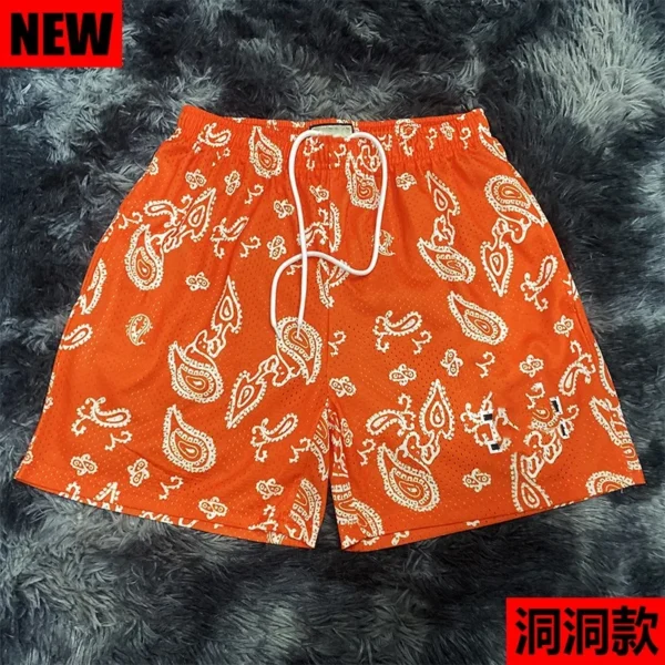 Summer Running Shorts Men Sport Fitness Shorts Training Quick Dry Gym Men Cashew flower Shorts Jogger Gym Short Pants - Image 4