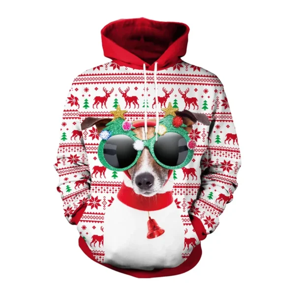 Funny Christmas Gifts 3D Printed Hoodies For Men Clothes Fashion Elk Sock Santa Claus Graphic Sweatshirts Casual Tracksuit Tops - Image 3