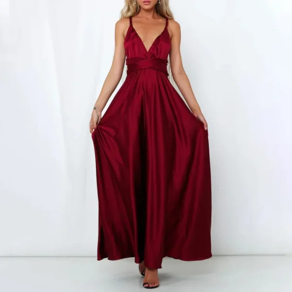 V Halter Dress Convertible Multi Way Wrap Maxi Grecian Dresses Wedding Party Dress Formal Dress Women Elegant Evening Long Deep - Image 4