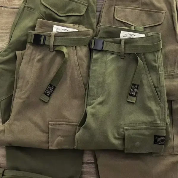 Men's Cargo Pants Korean Male Trousers Khaki Aesthetic Loose Straight Luxury Fashion Vintage High Quality Plus Size Baggy - Image 4