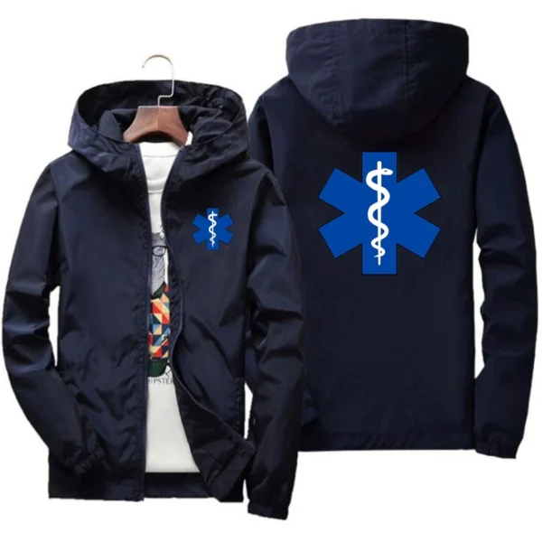 EMT Emergency Ambulance 2024Men's New Spring And Autumn Fashionable Outdoor Waterproof Jackets Windbreaker Coat Camping Clothes - Image 2