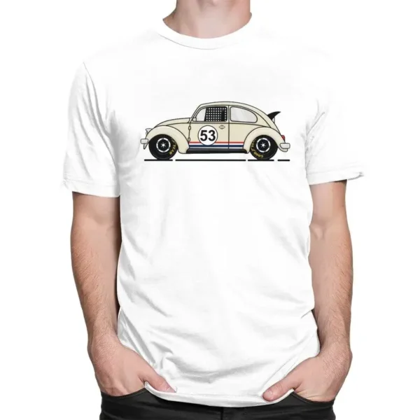 Custom Kawaii Classic Racing Car Herbie T Shirts Men Short Sleeve T-shirts Printed Tee Soft Cotton Oversized Tshirt Merchandise - Image 2