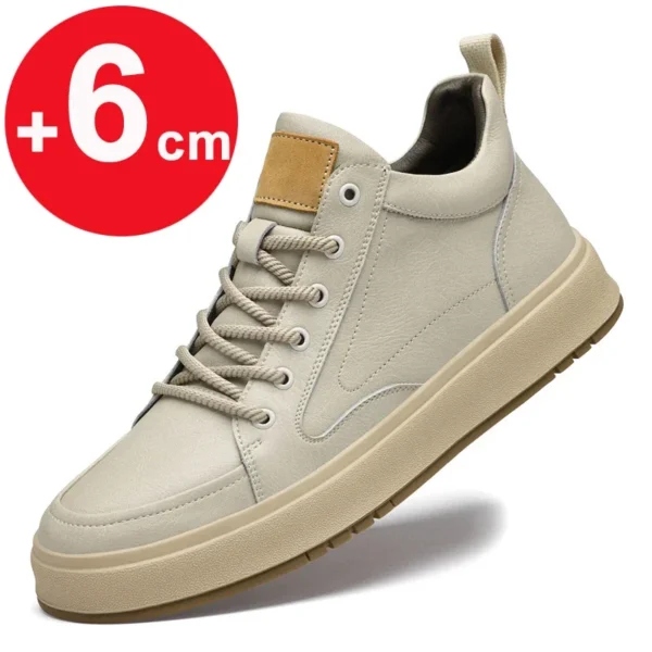 Elevator shoes for man height increase 8cm 2024 luxury brand sneaker genuine leather men's hidden heels casual shoe increasing - Image 2
