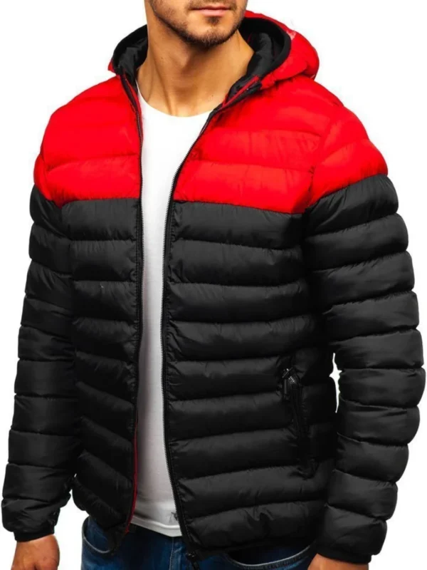 Winter Men Jacket Hoodies Coat Casual Parkas Male Two Color Patchwork Men's Winter Jackets - Image 5