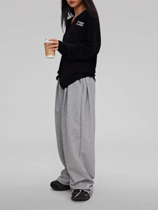 CBXLAB Street Dance Women's 2024 Grey Hip Hop Loose Dance Flowy Solid Color Sweatpants - Image 2