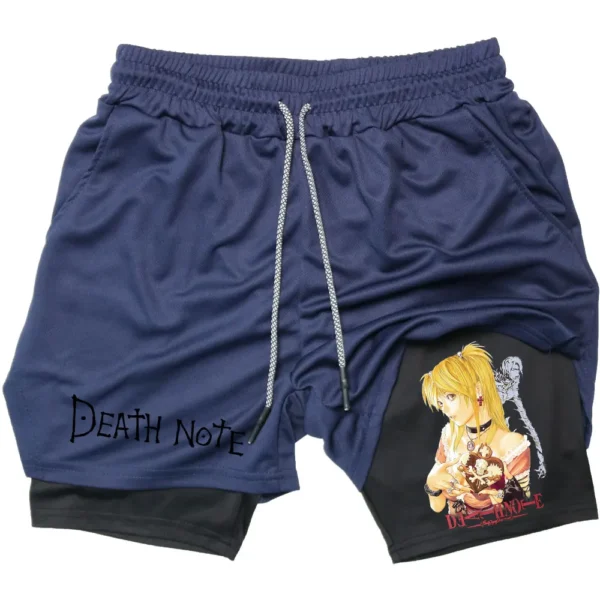 Anime 2 in 1 Performance Shorts Death Note Amane Misa Print Shorts Workout Quick Dry Summer Running GYM Sport Short Pants - Image 6